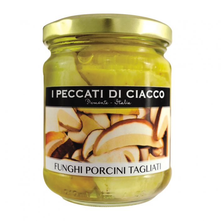 FUNGHI PORCINI TAGLIATI IN OLIO DI OLIVA • Sliced Porcini Mushrooms in Olive Oil